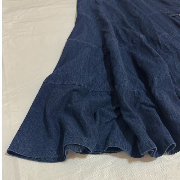 Marc by Marc Jacobs Blue Cotton Tank Dress Tiered Flared Skirt Size Medium - Picture 8 of 9